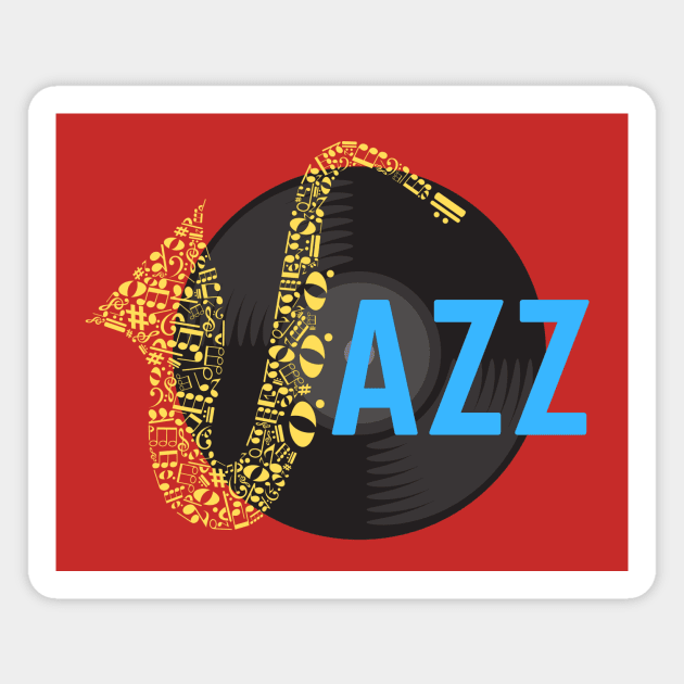 JAZZ JAZZ JAZZ Magnet by NomesInk